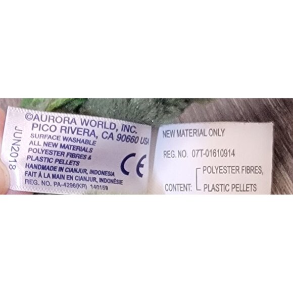 Aurora Green Alligator Yellow Eyes Plush Stuffed Animal Toy 10" - Picture 8 of 9